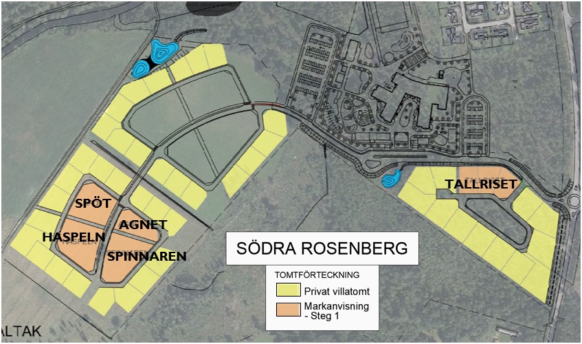 Bild över Rosenbergsområdet i Tidaholms tätort